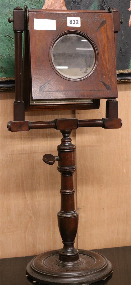 A Victorian mahogany shaving stand W.29cm